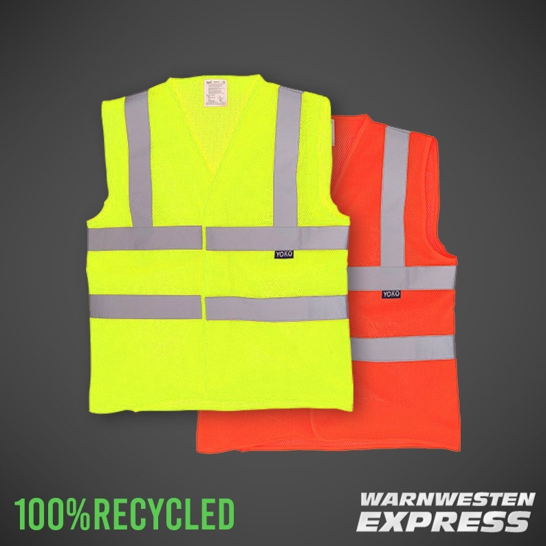 Öko-Warnweste aus 100% recyceltem Polyester EN20471 - YK120 - Yoko