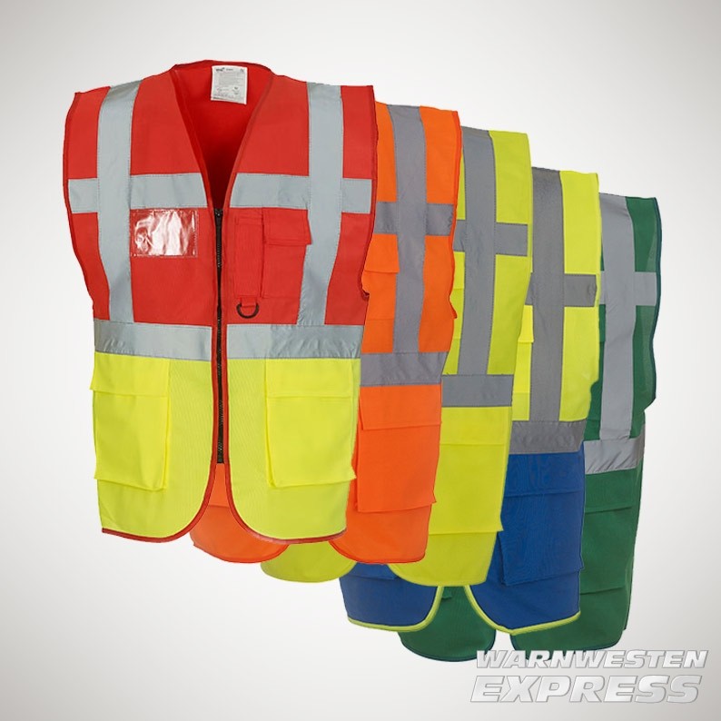 YOKO Multifunktions-Warnweste - EXEC BandBrace Waistcoat - in 10 Farben