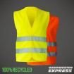 Öko-Warnweste aus 100% recycled Polyester - EN ISO 20471 - gelb und orange