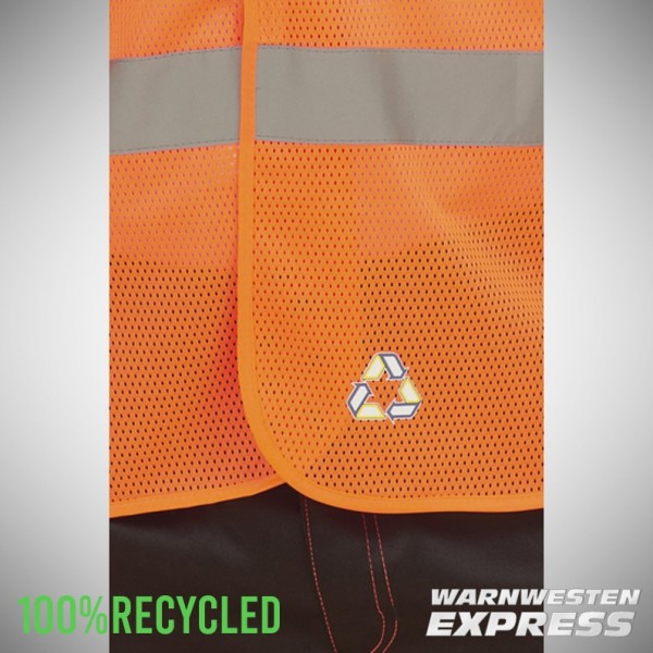 Öko-Warnweste aus 100% Recycled Polyester - Hi-Vis Cool Mesh Waistcoat -  Yoko
