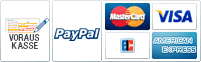 Einfach und schnell bezahlen via Vorkasse oder Paypal.